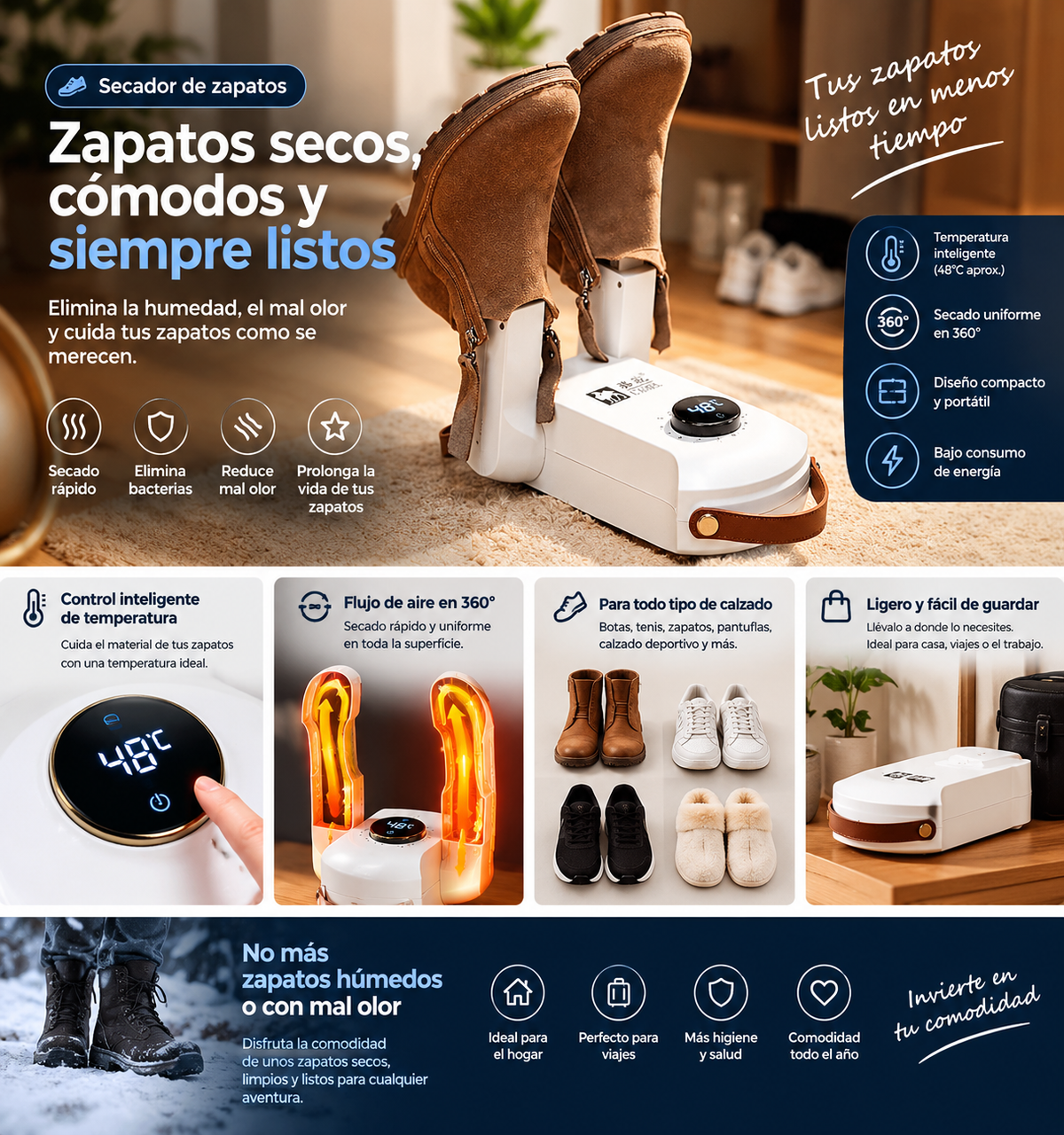 Sistema inteligente de secado para calzado